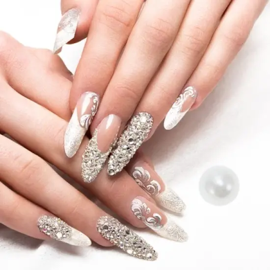 Unique Bargains Women's Elegant Rhinestone Nail Supplies Assorted Color 1 Set image {5}