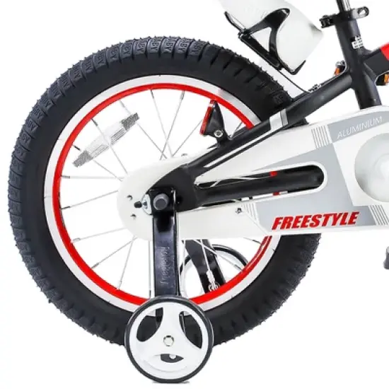 RoyalBaby Space No. 1 Freestyle Kids Bicycle Bike w/Handbrake, Coaster Brake, Training Wheels, and Water Bottle for Boys & Girls Ages 3 to 5 image {3}