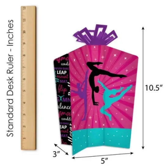 Big Dot of Happiness Tumble, Flip and Twirl - Gymnastics - Table Decorations - Birthday Party or Gymnast Party Fold and Flare Centerpieces - 10 Count image {5}