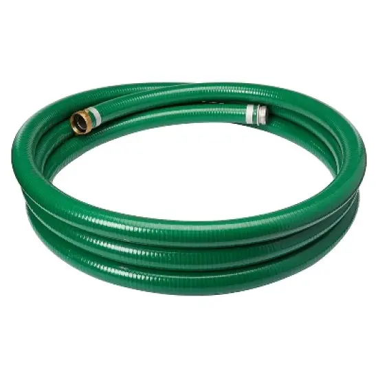 Apache 98128010 1.5" Diameter 20' Long PVC Flexible Style G Pool Sump-Pump Garden Suction/Discharge Hose w/ Aluminum Pin Lug Fittings, Green (2 Pack) image {1}