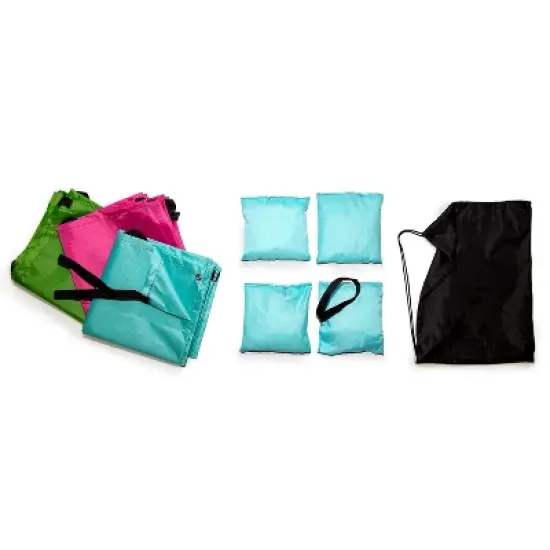 JumpOff Jo Build Me Blanket Fort, Configurable Play Tent Kit, 3 Ripstop Blankets, Beanbags & Drawstring Backpack image {2}