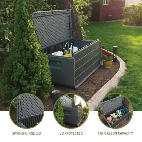 Lifetime 136 Gallon Deck Box, Gray (60367) image {2}