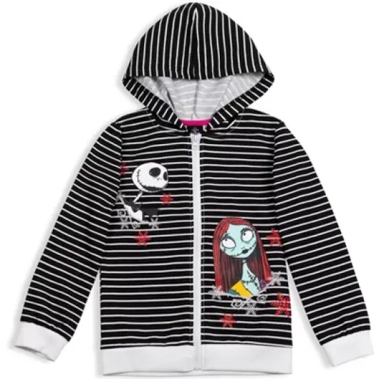 Disney Nightmare Before Christmas Sally Jack Skellington Girls French Terry Hoodie  Little Kid to Big Kid image {11}