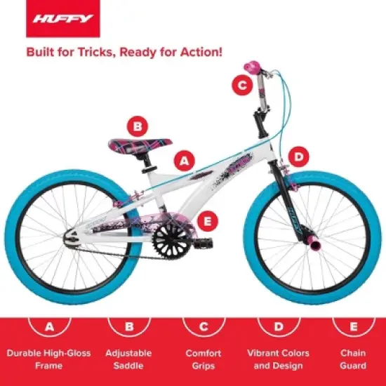 Huffy Jazzmin Kids' BMX Bike - 20" Wheels - White Gloss image {8}