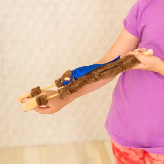 HearthSong Set of Three Plush Flying Flingshot Howling Monkeys in Colorful Cloaks image {5}