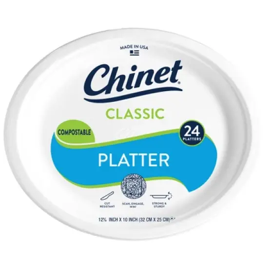 Chinet Classic Platter 12 5/8" x 10" - 24ct image {5}