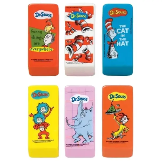 Fun Book Characters Meet Classic Erasers! Beveled Erasers with Designs (12 Pack) image {1}