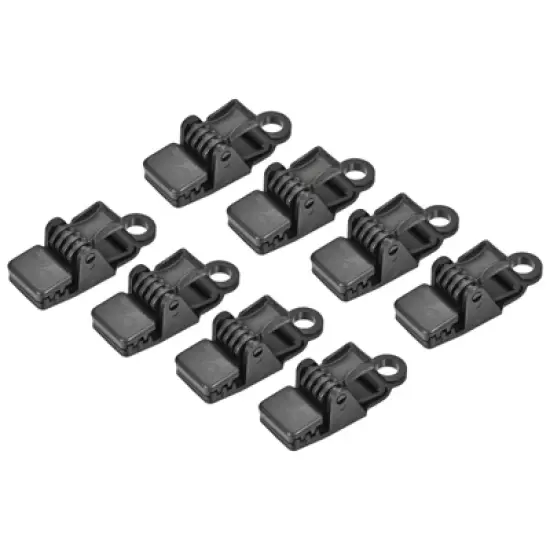 Unique Bargains Tarp Clips Plastic Tent Snaps Press Lock Grip Clamps for Outdoor Camping Awning Canopy Boat Cover Black 8 Pcs image {6}