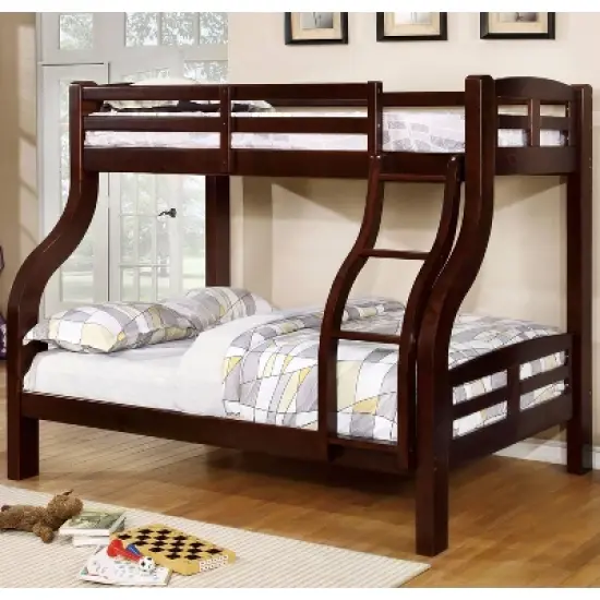 Twin/Full Lombardi Kids' Bunk Bed Dark Walnut - HOMES: Inside + Out image {2}