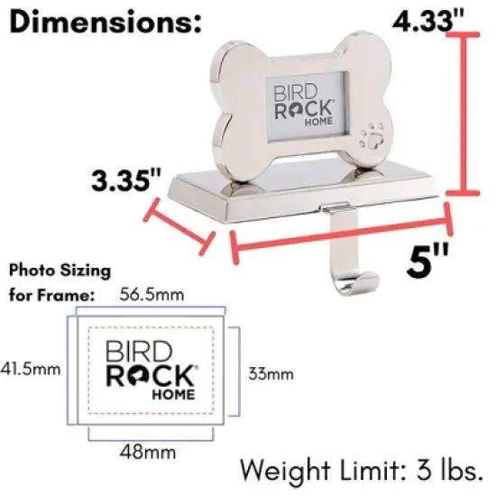 BirdRock Home Dog Bone Photo Frame Stocking Holder for Mantle image {7}