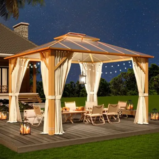 EROMMY 12 Ft. W x 10 Ft. D Aluminum Patio Gazebo image {6}