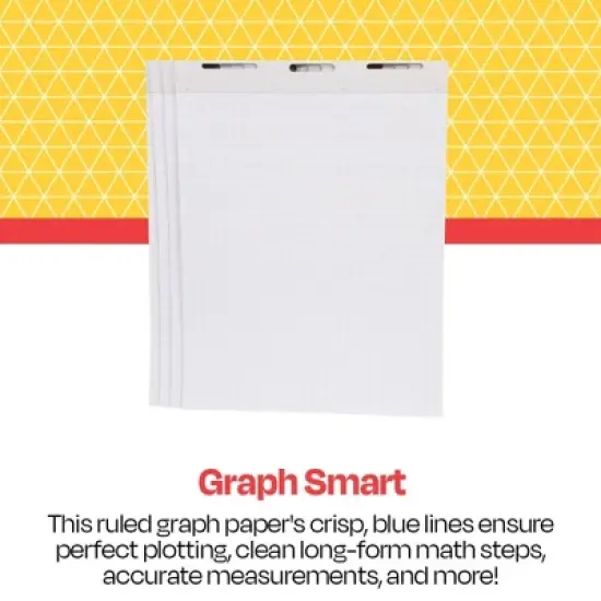 School Smart Graph Paper Easel Pads, 27 x 34 Inches, 50 Sheets, Pack of 4 image {4}