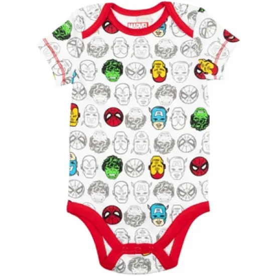 Marvel Avengers Hulk Captain America Iron Man Baby 5 Pack Bodysuits Newborn to Infant image {7}