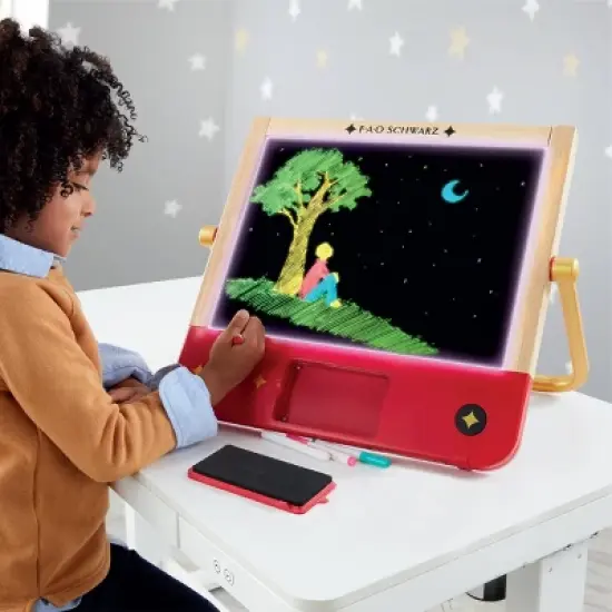 FAO Schwarz Sketch and Glow Easel 2-in-1 Art Studio image {1}