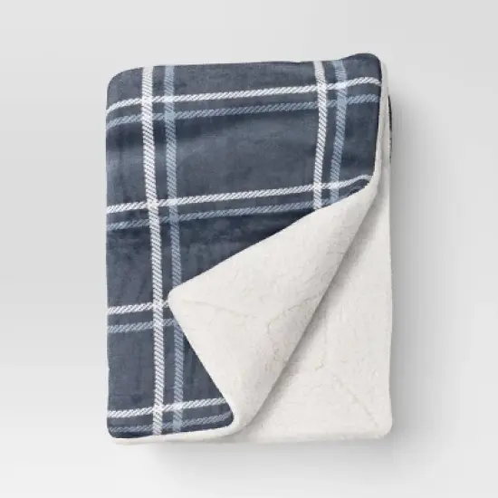 Printed Plush Throw with Faux Shearling Reverse - Threshold&trade; image {5}