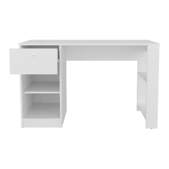 PAGED Versatile Gaming Desk Contemporary Computer Desk with 1 Drawer and 2 Shelves, Writing Desk for Study, Living Room image {3}
