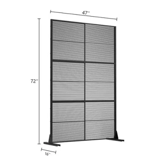 72" H&times;47"W Dovelina Black Outdoor Rattan Privacy Screen Decorative Garden Fence image {5}