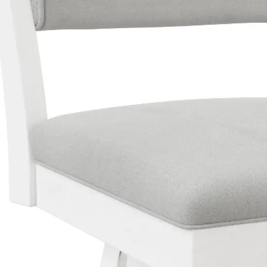 Clarion Wood and Upholstered Counter Height Swivel Stool Sea White - Hillsdale Furniture image {7}