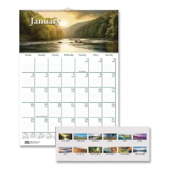 House of Doolittle Earthscapes Recycled Monthly Wall Calendar 12-Month January 2026 to December 2026 Scenic Beauty Photography White Sheets 12 x 16.5 image {4}
