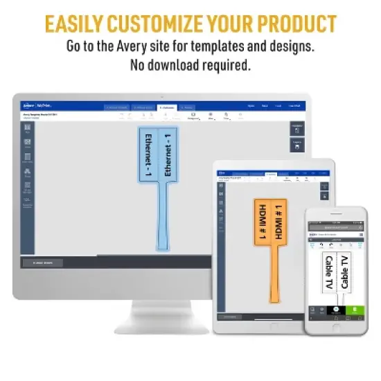 Avery Cable Labels, P-Style, 1.02" x 3.3", 8 Colors, 240ct (61541) image {2}