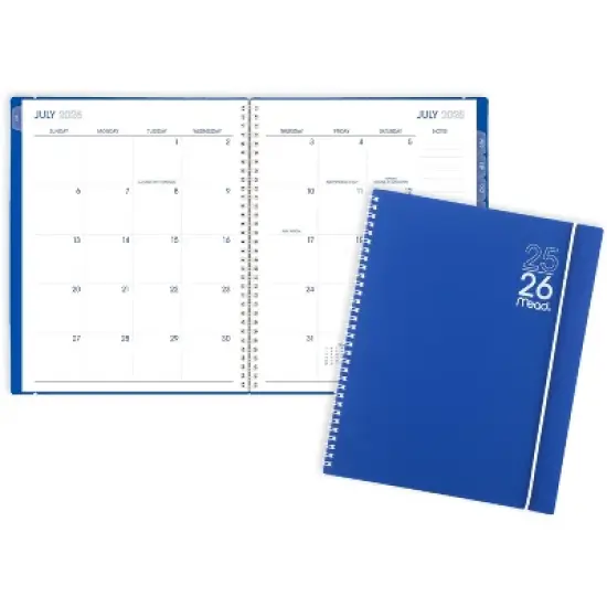 Mead 0.55"x9.01" Large 2025-2026 Monthly Color Pop Royal Blue Planner image {2}