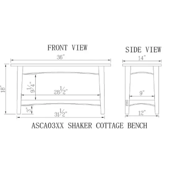 Cottage Bench with Shelf - Alaterre image {5}