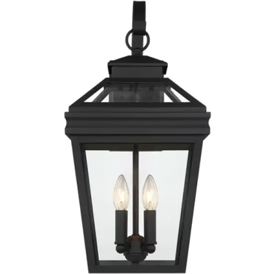 John Timberland Stratton Street Mission Outdoor Wall Light Fixture Textured Black Lantern 22" Clear Glass for Post Exterior Barn Deck House Porch Yard image {3}