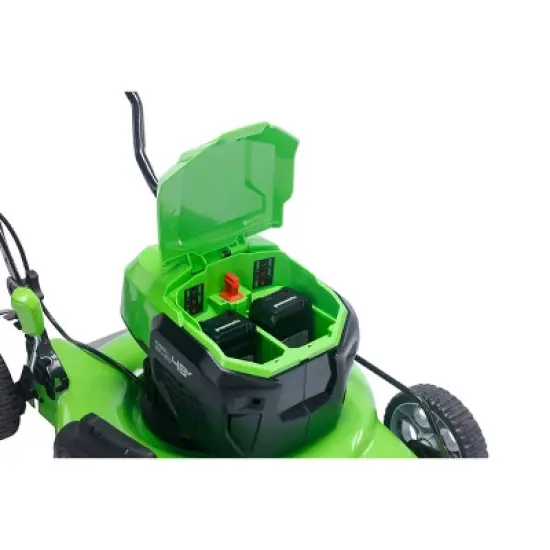 19" 24V Power All Brushless Push Lawn Mower Battery Powered 2 USB Batteries & Dual Rapid Charger Included - Greenworks image {4}