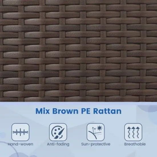 Costway 8 PCS Patio Furniture Set with Washable Cushions and Tempered Glass Coffee Table Black/Grey/Navy/Turquoise/Red/Blue/Orange image {8}