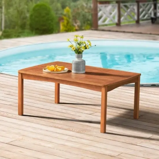 Lyndon 3pc Eucalyptus Wood Outdoor Set with Cushions - Light Brown - Alaterre Furniture image {10}