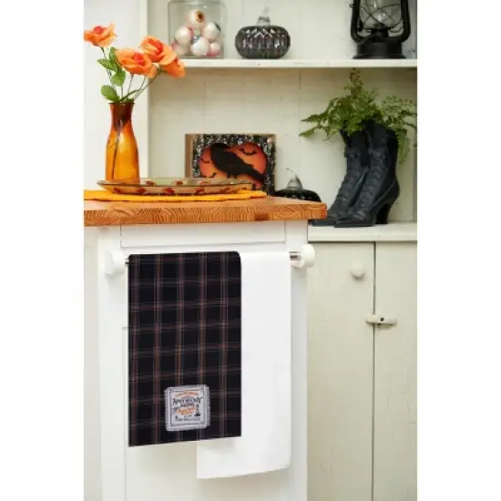 C&F Home Apothecary Shoppe Plaid Halloween 100% Cotton Handwoven Dishtowel image {2}