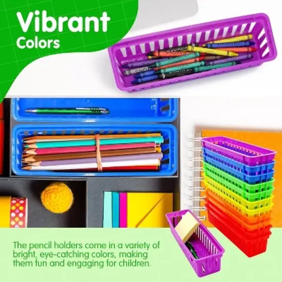 Pencil Baskets for Classroom Essential 12 pcs per pack, Colored Pencils, Drawer Organizer, 
Plastic Storage Bins, Teacher Desks Must-Haves image {4}