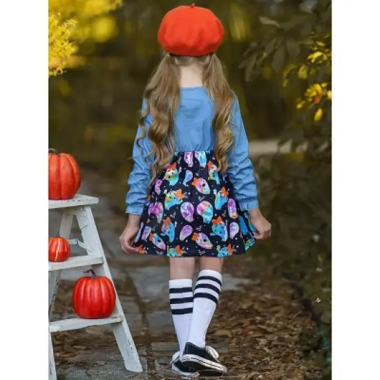 Girls That's The Spirit Chambray Bodice Ghost Dress - Mia Belle Girls image {5}