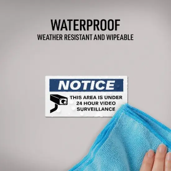 Avery 24 Hour Video Surveillance Notice Labels, Waterproof, UV Resistant, Preprinted, 2" X 4", 20 Labels image {4}