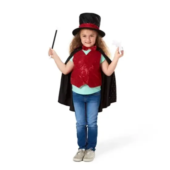 Melissa & Doug Magician Role Play Costume Set - Includes Hat, Cape, Wand, Magic Tricks image {3}
