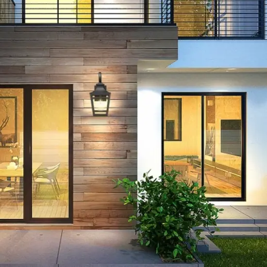 YUHAO 1 PACK Patio Hallway and Garage Anti-Rust Waterproof Outdoor Wall Light Modern 16.5in. Black image {8}