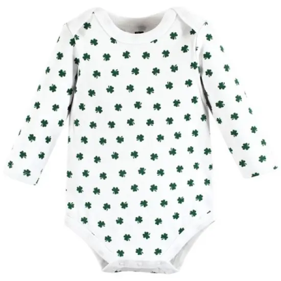 Hudson Baby Infant Boy Cotton Long-Sleeve Bodysuits, Cutest Clover image {3}