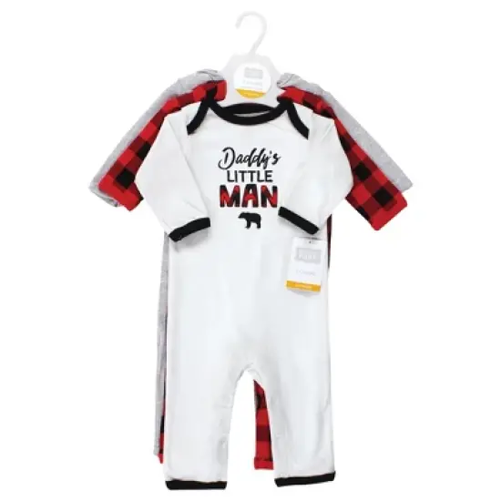 Hudson Baby Infant Boys Cotton Coveralls, Buffalo Plaid Family image {1}