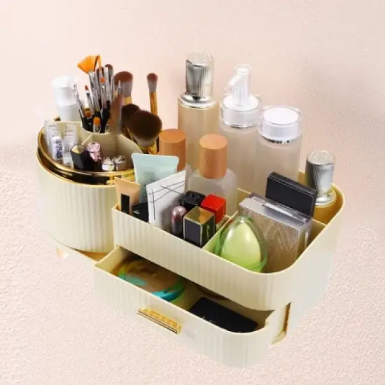 Unique Bargains 360&deg; Rotating Makeup Organizer for Lotions Brushes image {3}