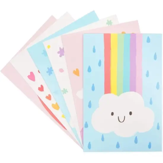 Paper Junkie 48 Pack Pastel Rainbow Thank You Cards, 4x6 Blank Cards and Envelopes for Baby Showers, Birthdays, All Occasion, 6 Designs image {4}