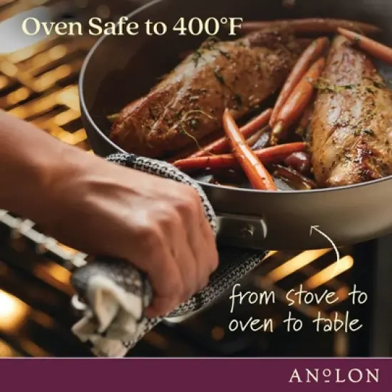 Anolon Advanced Home 10qt Hard Anodized Nonstick Stockpot with Lid Bronze image {4}