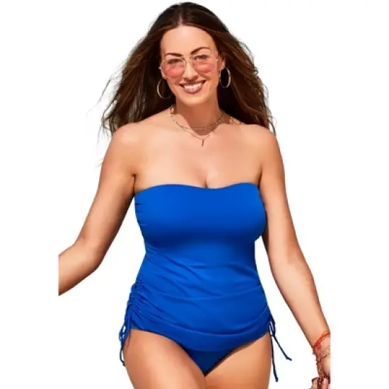 Swimsuits for All Women&rsquo;s Plus Size Bandeau Adjustable Tankini Top image {3}