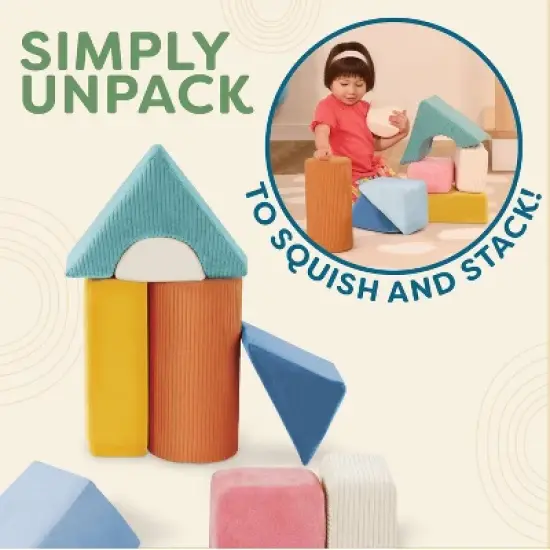 B. toys Tumble-y Towers Soft Sensory Baby Blocks for Stacking image {3}