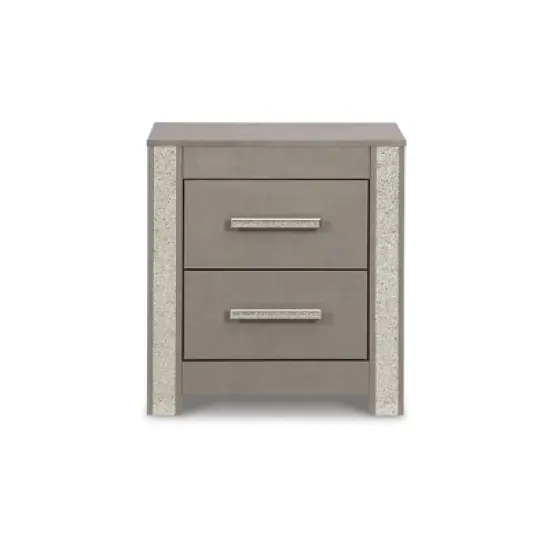 Signature Design by Ashley Contemporary Surancha 2 Drawer Nightstand, Gray image {2}