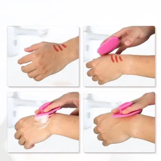 Unique Bargains Silicone Soft Face Scrub Cleansing Brush 3.15"x1.85"x1.14" 1 Pc image {5}