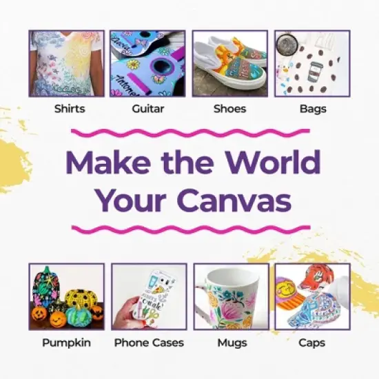 Pintar Acrylic Glitter Paint Pens - 0.7mm Ultra Fine Tips, 14 Vibrant, Glossy, Water-based Acrylic Paint Pens, Draw On Rocks, Glass, Ceramic, Plastic image {2}