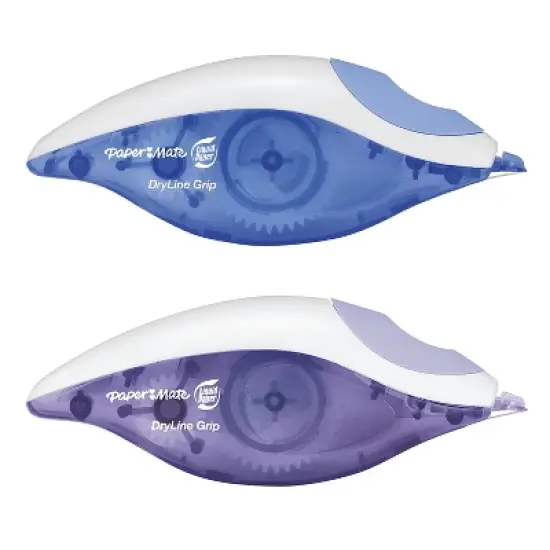 Liquid Paper DryLine Grip Correction Tape 1/5" x 335" Blue/Purple Dispensers 2/Pack 87813 image {2}
