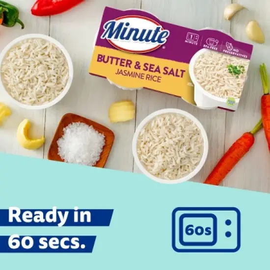 Minute Butter & Sea Salt Jasmine Rice - 2pk / 8.8oz image {1}