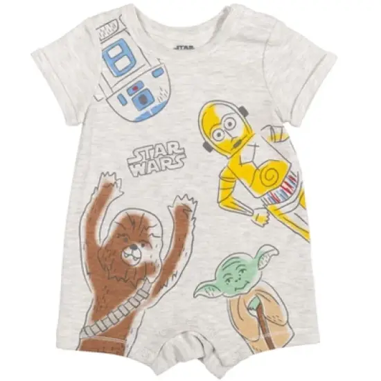 Star Wars Chewbacca R2-D2 C-3PO droids Romper and Sunhat Chewbacca, R2-D2, C-3Po, Yoda  image {1}