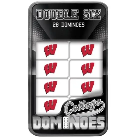 MasterPieces Officially Licensed NCAA Wisconsin Badgers 28 Piece Dominoes Game for Adults image {1}